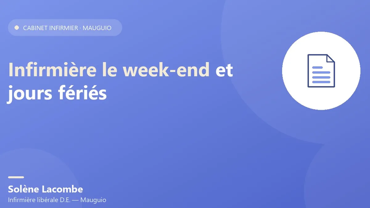 Soins infirmiers à domicile le week-end à Mauguio